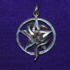 Pentagram With Snake Silver Pendant